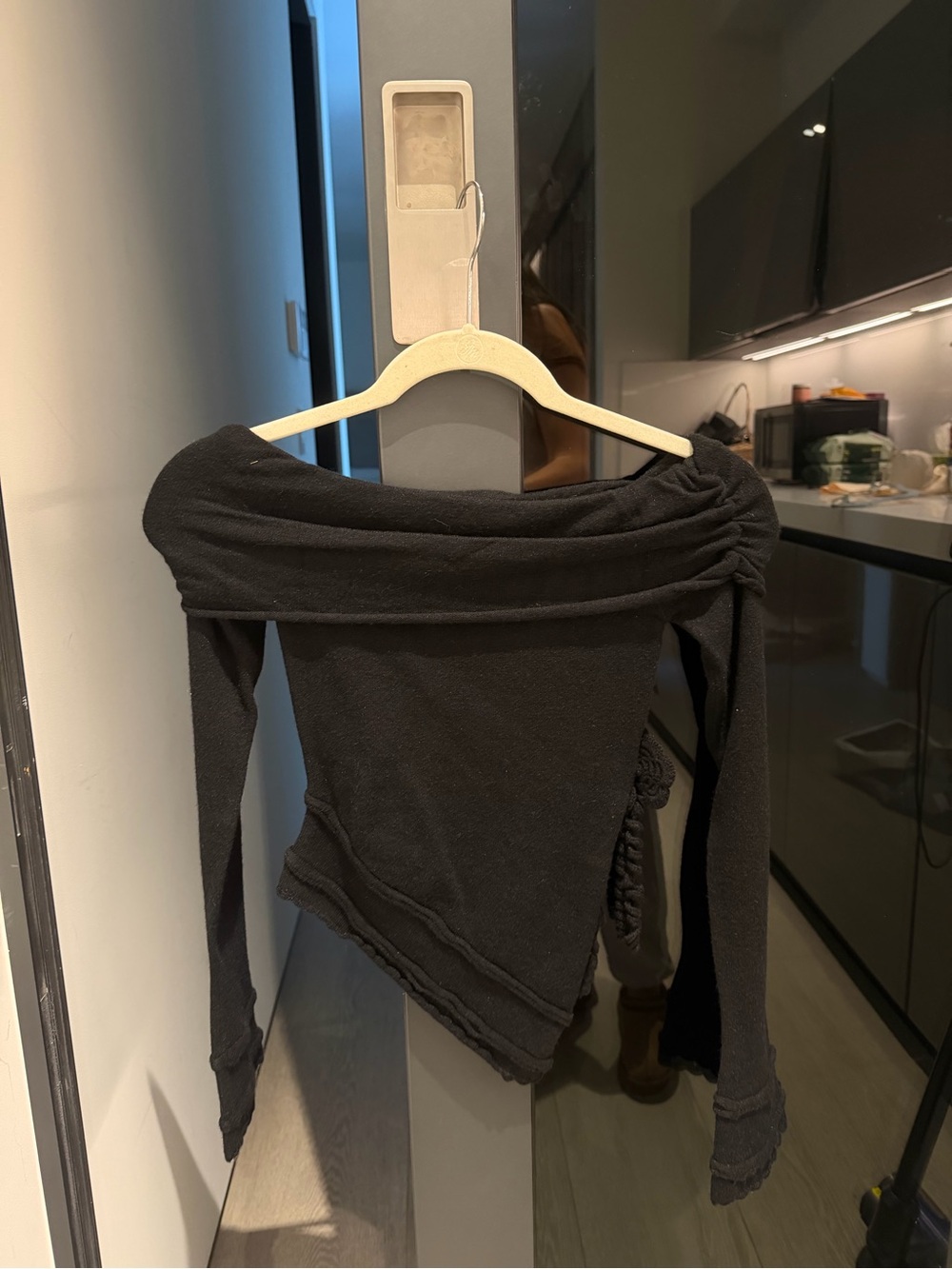 NWT Off-the-Shoulder Black Women's Sweater